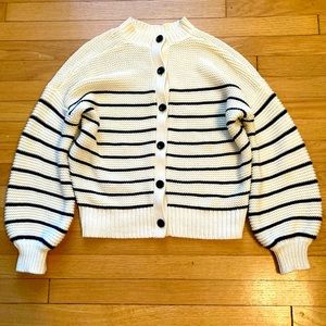 Alex Mill Stripe Button-Back Crew